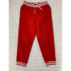 Janie and Jack Red Fleece Pants Joggers Kids Toddler size 6 Pull On Drawstring